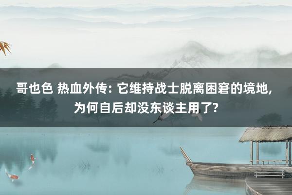 哥也色 热血外传: 它维持战士脱离困窘的境地， 为何自后却没东谈主用了?