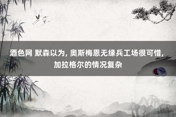 酒色网 默森以为， 奥斯梅恩无缘兵工场很可惜， 加拉格尔的情况复杂